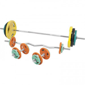 Gorilla Sports Činkový set - pogumovaný GRIP 108Kg (závit) 