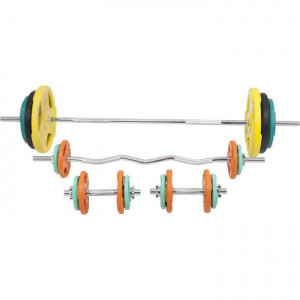 Gorilla Sports Činkový set - pogumovaný GRIP 108Kg (závit) 