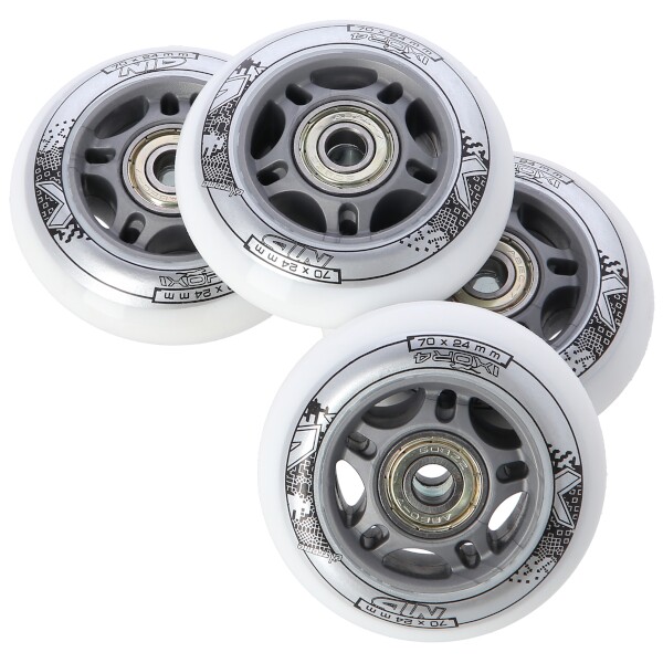 Kolieska na korčule PU 70x24, biele (4KS) + ložiská ABEC 7 (8KS) zostava NILS EXTREME Kolieska na korčule PU 70x24, biele (4KS) + ložiská ABEC 7 (8KS) zostava NILS EXTREME