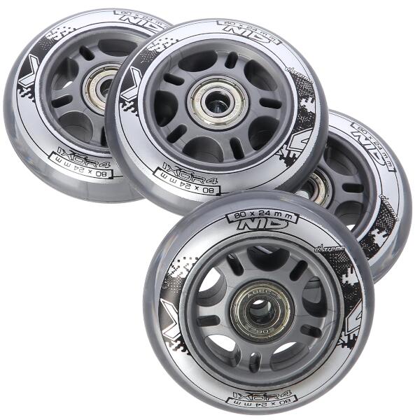 Kolieska na korčule PU 80x24, číre (4KS) + ložiská ABEC 7 (8KS) zostava NILS EXTREME Kolieska na korčule PU 80x24, číre (4KS) + ložiská ABEC 7 (8KS) zostava NILS EXTREME