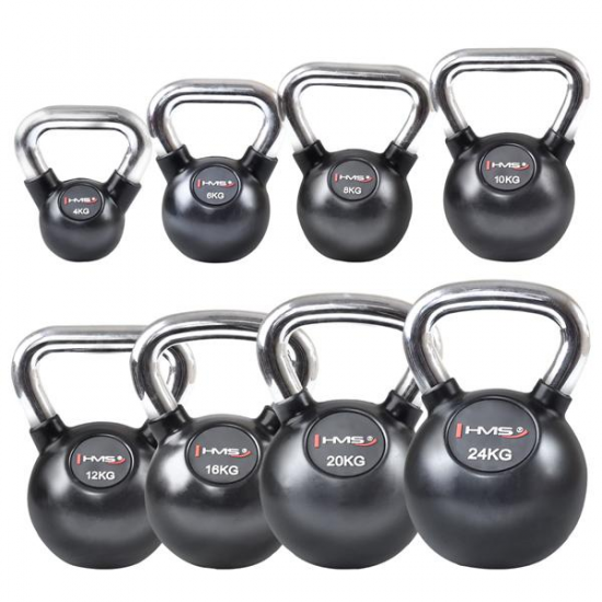 Vinylový kettlebell s chromovaným úchopem HMS KGC 16 kg 