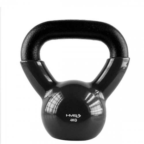 KN KETTLEBELL pokrytý vinylom HMS, čierny, 4 kg 