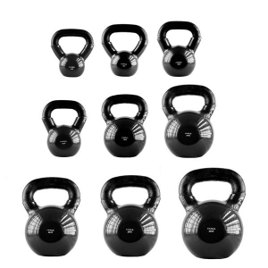 KNV06 ČIERNY KETTLEBELL POKRYTÝ VINYLOM HMS 