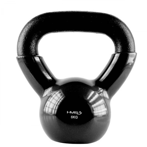 KNV06 ČIERNY KETTLEBELL POKRYTÝ VINYLOM HMS 