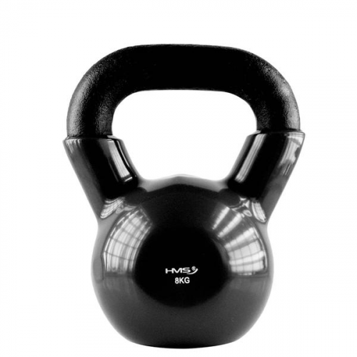 KN KETTLEBELL pokrytý vinylom HMS, čierny, 8 kg 