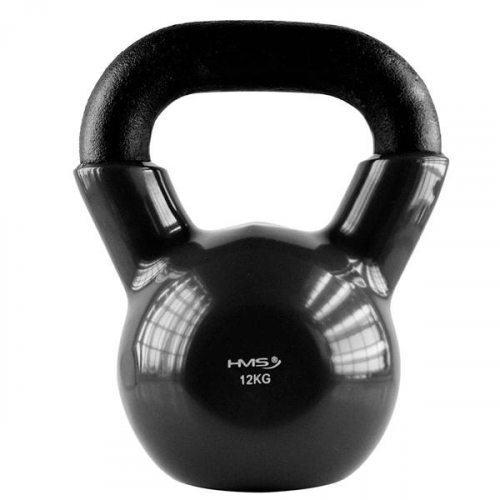 KN KETTLEBELL pokrytý vinylom HMS, čierny, 12 kg 