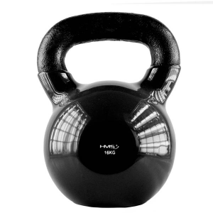 KNV16 ČIERNY KETTLEBELL POKRYTÝ VINYLOM HMS 