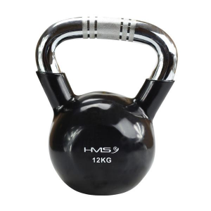 KTC KETTLEBELL s chromovaným úchopom HMS, čierny, 12kg 