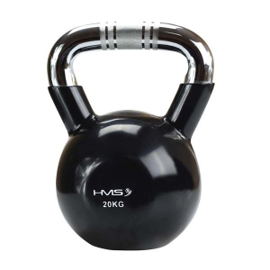 KTC KETTLEBELL s chromovaným úchopom HMS, čierny, 20 kg 