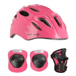 Detská prilba na bicykel+chrániče NILS Extreme MTW01+H210, ružová Detská prilba na bicykel+chrániče NILS Extreme MTW01+H210, ružová