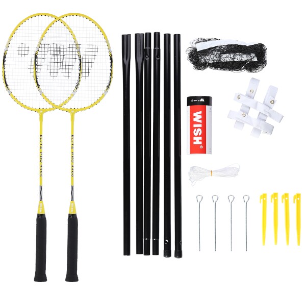 Súprava rakiet na bedminton WISH Alumtec 4466, žltá  Súprava rakiet na bedminton WISH Alumtec 4466, žltá