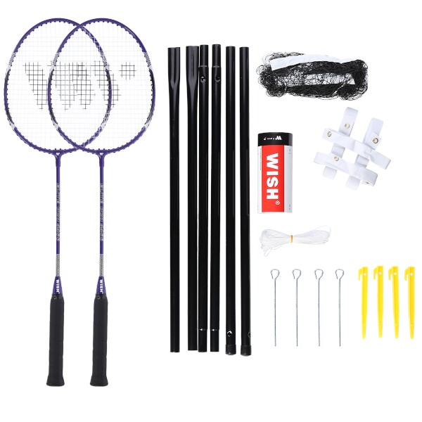 Súprava rakiet na bedminton WISH Alumtec 4466, fialová  Súprava rakiet na bedminton WISH Alumtec 4466, fialová