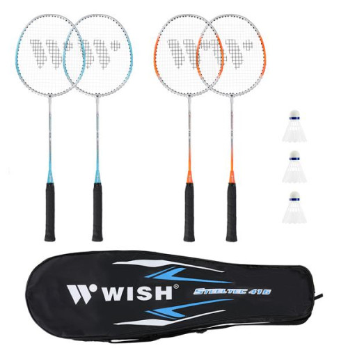 Súprava rakiet na bedminton WISH Steeltec 416K, zeleno/modrá Súprava rakiet na bedminton WISH Steeltec 416K, zeleno/modrá