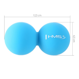 Dvojitá masážna loptička HMS BLC02 Lacrosse Ball, modrá 