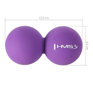 Dvojitá masážna loptička HMS BLC02 Lacrosse Ball, fialová 