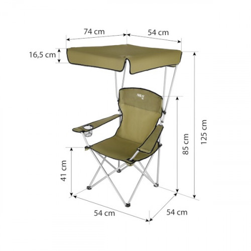 HMS Rybárska stolička so strieškou NILS Camp NC3087, zelená 