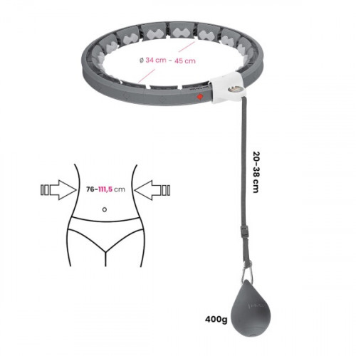 HMS Sada masážní hula hoop HHW06 se závažím a počítadlem a zeštíhlujícího pásu BR163 černá 