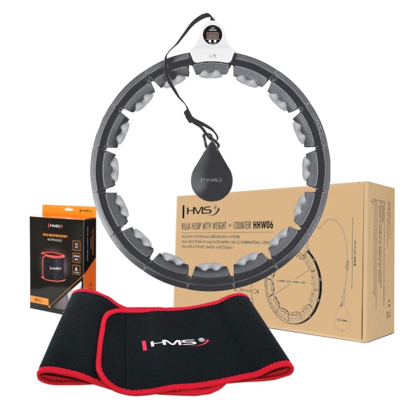 Čierna masážna obruč hula hoop so závažím HMS do 111cm Čierna masážna obruč hula hoop so závažím HMS do 111cm
