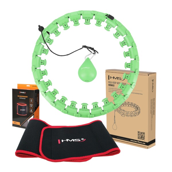 HMS Sada masážna hula hoop HHW01 so závažím a zoštíhľujúcim pásom BR163 zelená HMS Sada masážna hula hoop HHW01 so závažím a zoštíhľujúcim pásom BR163 zelená