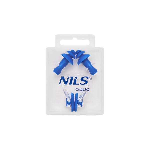 HMS Štuple do uší+štipec na nos na plávanie NILS Aqua NQAW30, modrá