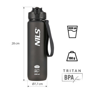 HMS Tritánová fľaša NILS Camp NCD68 1000 ml, čierna 