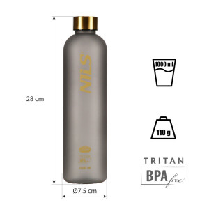 HMS Tritánová fľaša NILS Camp NCD61 1000 ml, sivá 