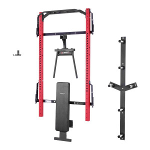 HMS Multifunkčný posilňovací stojan Power Rack KLT22, červený 