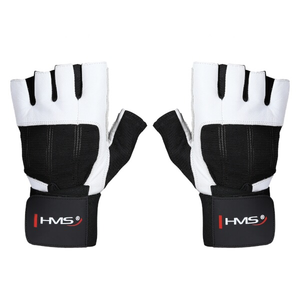 RST04 Biele VEĽ.M Fitness rukavice HMS M