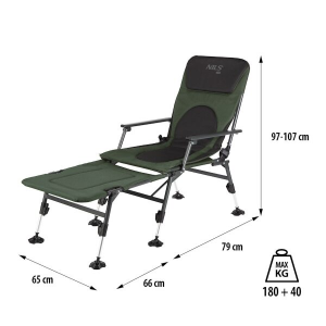 HMS Rybárske kreslo s podnožkou NILS Camp NC1801 