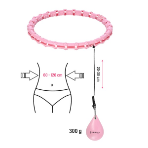 HMS Masážna hula hoop so závažím, ružová, Plus Size 