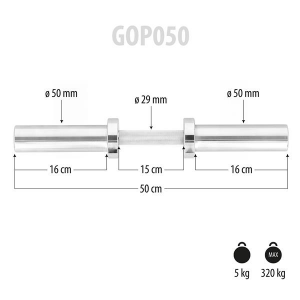 HMS Jednoručná olympijská os GOP050 5kg 50cm 