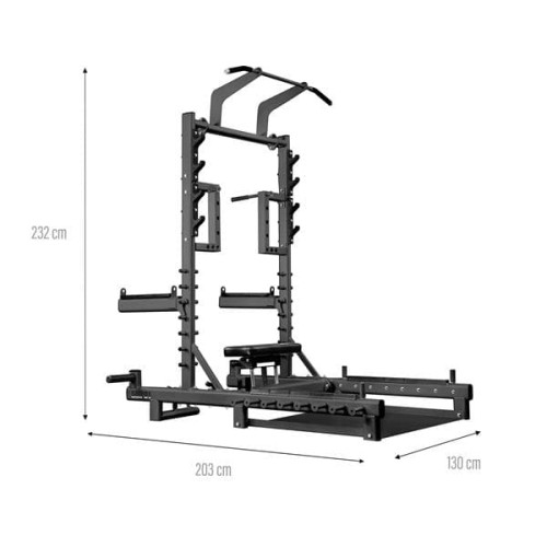 HMS Multifunkčný stojan s platformou pre zdvíhanie činiek a Hip Thrust SMP01 