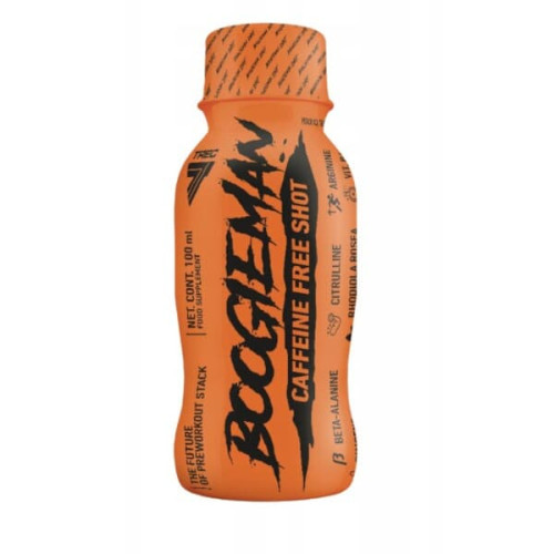 Trec Boogieman Pre-Workout Shot 100 ml bez kofeínu s príchuťou broskyňového ľadového čaju Trec Boogieman Pre-Workout Shot 100 ml bez kofeínu s príchuťou broskyňového ľadového čaju