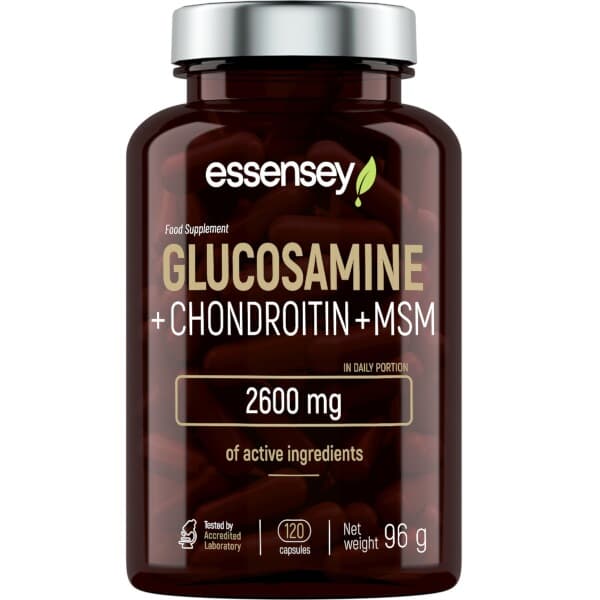 ESSENSEY Chondroitín + Glukosamín sulfát + MSM 120kapsúl  ESSENSEY Chondroitín + Glukosamín sulfát + MSM 120kapsúl