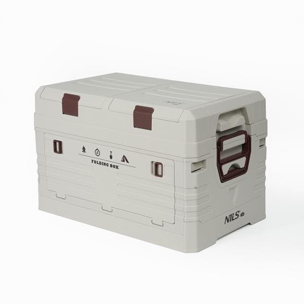 HMS Skladací úložný box s vekom a priehradkami 42L, sivý 