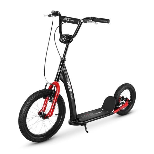 Detská kolobežka s brzdou Nils Extreme  124x67x98cm čierna 