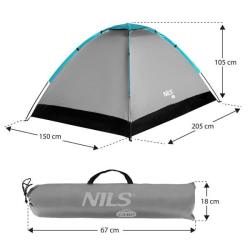 HMS Nils Camp turistický stan pre dve osoby sivý HMS Nils Camp turistický stan pre dve osoby sivý