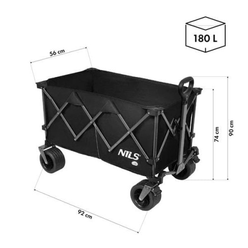 Nils Camp Kempingový vozík XXL 180l NC2604, čierny Nils Camp Kempingový vozík XXL 180l NC2604, čierny