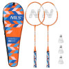 Nils Sada na badminton, oranžová - 2 rakety a 3 košíky 