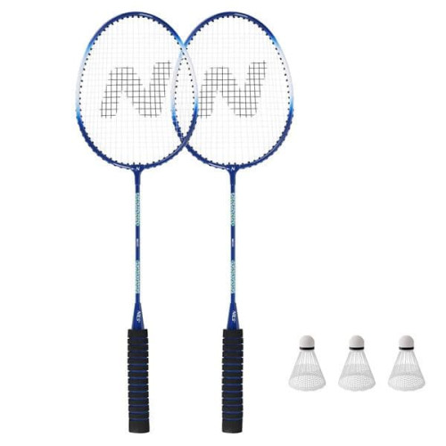 Nils Sada na badminton, modrá - 2 rakety a 3 košíky Nils Sada na badminton, modrá - 2 rakety a 3 košíky