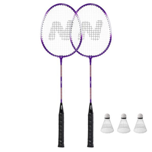 Nils Sada na badminton, fialová - 2 rakety a 3 košíky Nils Sada na badminton, fialová - 2 rakety a 3 košíky