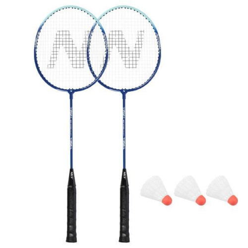Nils Sada na badminton, bledomodrá - 2 rakety a 3 košíky 