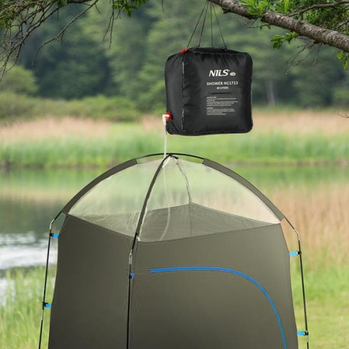 Nils Camp Prenosný prezliekací - sprchový stan NC3025, šedý 