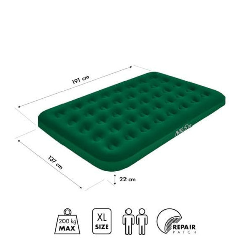 Nafukovacia posteľ pre dvoch 191x137x22 cm, zelená NC2802 Nafukovacia posteľ pre dvoch 191x137x22 cm, zelená NC2802