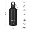 Čierna nerezová turistická fľaša na vodu Nils Camp, 550ml Čierna nerezová turistická fľaša na vodu Nils Camp, 550ml