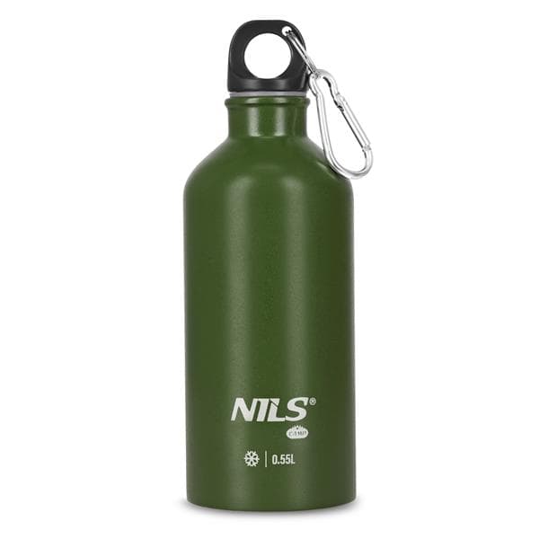 Zelená nerezová turistická fľaša na vodu Nils Camp, 550ml  Zelená nerezová turistická fľaša na vodu Nils Camp, 550ml