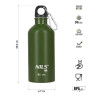 Zelená nerezová turistická fľaša na vodu Nils Camp, 550ml Zelená nerezová turistická fľaša na vodu Nils Camp, 550ml