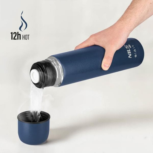 Modrá termoska na vodu, čaj a kávu Nils Campo, objem 1000ml 