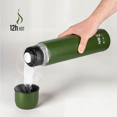 Zelená termoska na kávu, čaj a vodu, 1000ml, Nils Camp Zelená termoska na kávu, čaj a vodu, 1000ml, Nils Camp