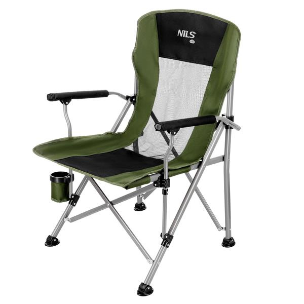 Zelené turistické skladacie kreslo NILS CAMP 